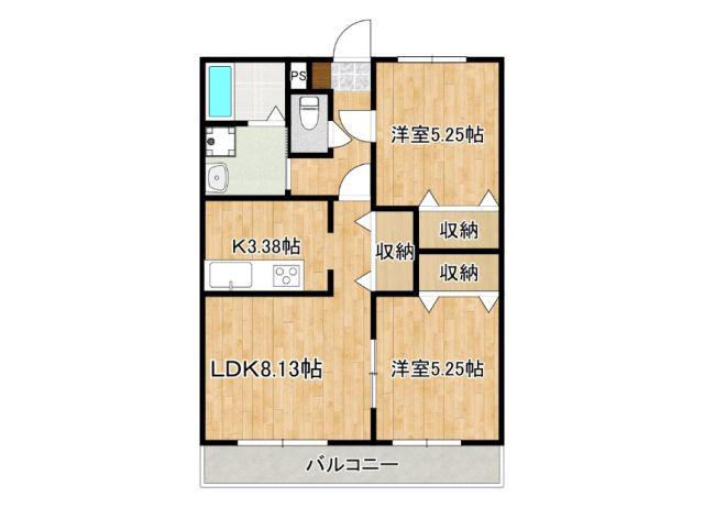 ムーンローズ(2LDK/6階)の間取り写真