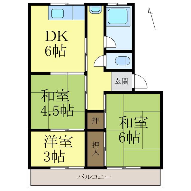 小堀マンション(3DK/2階)の間取り写真