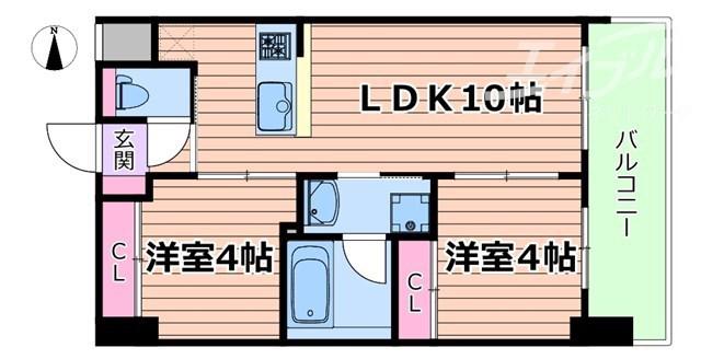 セレニテフラン新大阪(2LDK/10階)の間取り写真