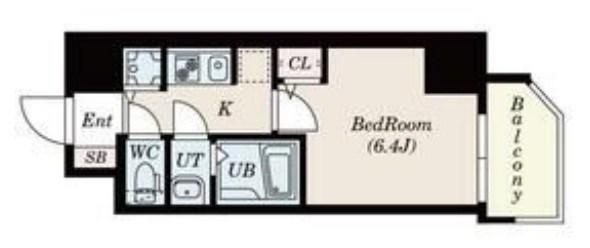 S-RESIDENCE新大阪ウエスト(1K/12階)の間取り写真