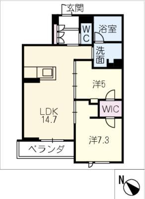 シャーメゾン加納本町(2LDK/4階)の間取り写真