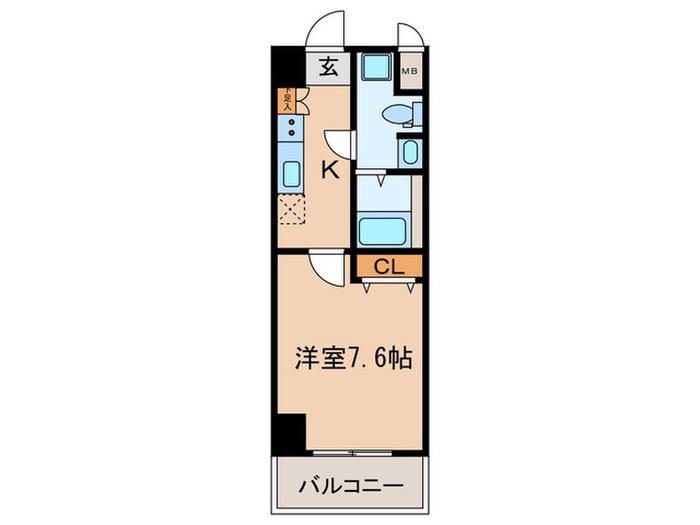 ノステルコート岡崎(1K/8階)の間取り写真