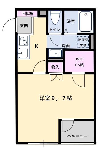 LA CONFOLE(1K/2階)の間取り写真