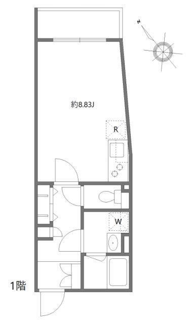 アルティザ氷川台(ワンルーム/1階)の間取り写真