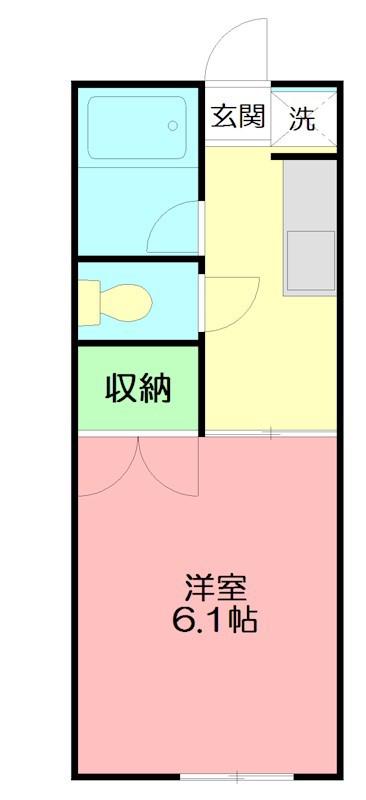 サンパレスII(1K/1階)の間取り写真