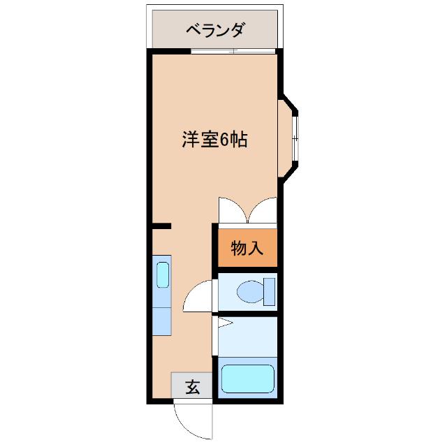 サンマリーク(ワンルーム/2階)の間取り写真