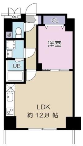 TWIN SQUARE II(1LDK/8階)の間取り写真