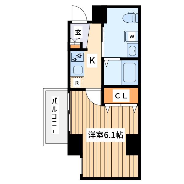 N-フラッツ 横浜反町(1K/3階)の間取り写真