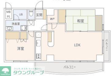 V.I.Pロイヤル氷川台(2LDK/6階)の間取り写真