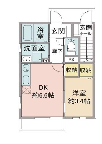 イ ルミナーレ(1DK/1階)の間取り写真