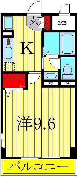 ラティニア(1K/6階)の間取り写真