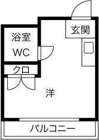 プレアール佃(ワンルーム/1階)の間取り写真