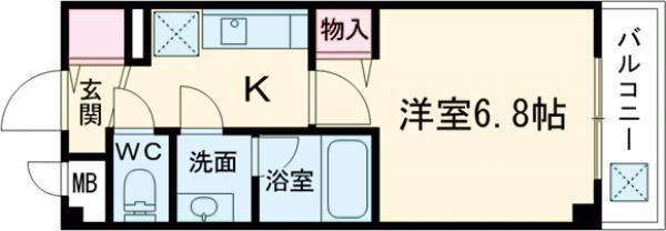 サンパティーりんくう(1K/2階)の間取り写真