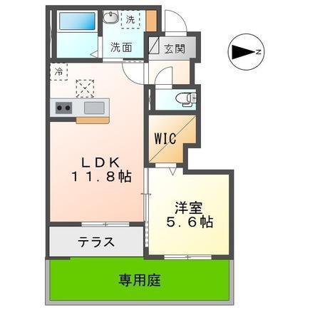 トラセンタ(1LDK/1階)の間取り写真
