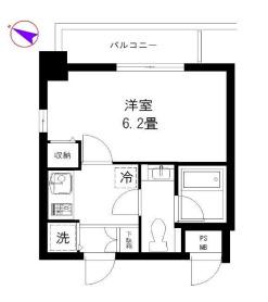エクセリア大山301(1K/3階)の間取り写真