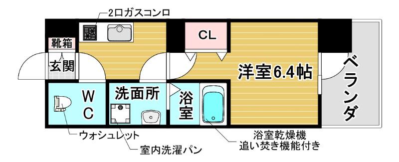 アーバンパーク御幣島(1K/3階)の間取り写真