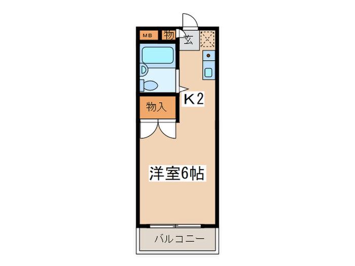 サンパールハイツ(1K/3階)の間取り写真