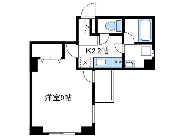 シーン1(1K/4階)の間取り写真
