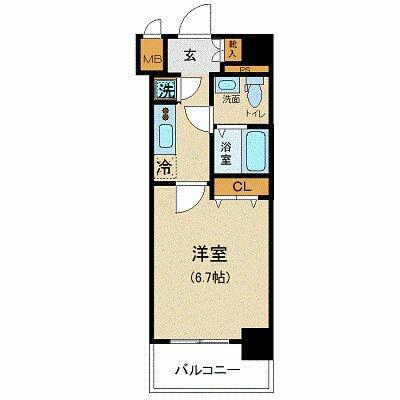 XEBEC蒲田ステーションエグゼ(1K/2階)の間取り写真