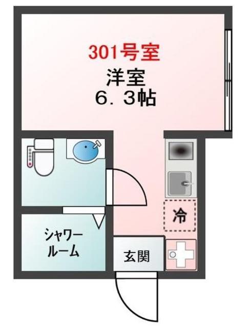 GLANZ南馬込(ワンルーム/3階)の間取り写真