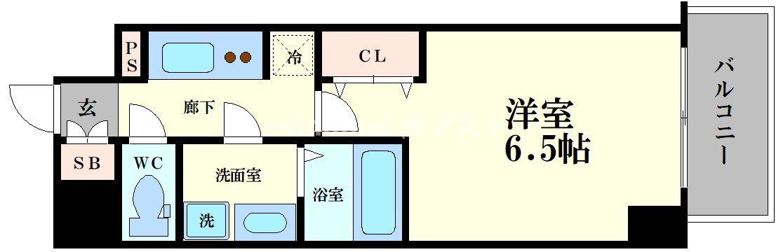 S-RESIDENCE福島玉川TRES(1K/4階)の間取り写真