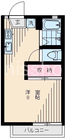 フラワーハウスエンドウ(ワンルーム/1階)の間取り写真