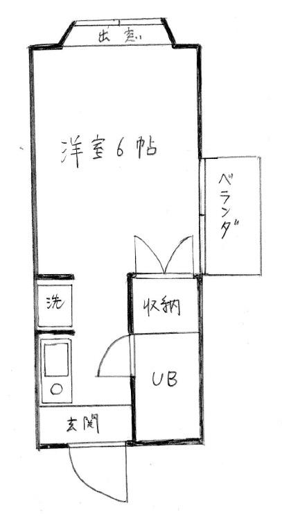 メゾン戸室(1K/1階)の間取り写真