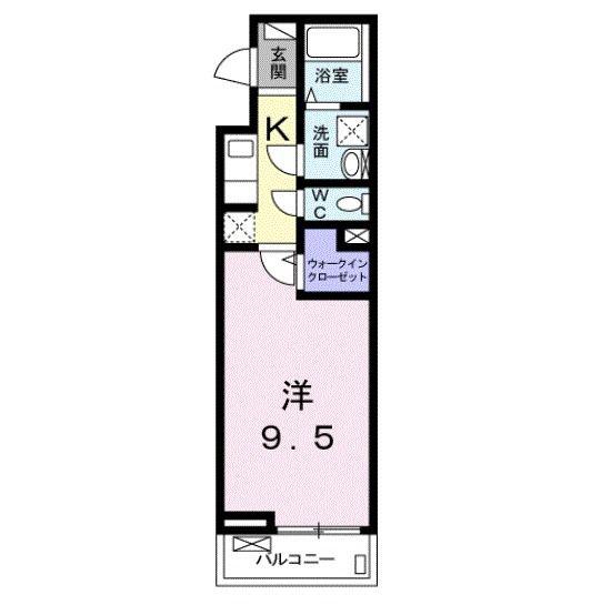 ラシアス(1K/2階)の間取り写真