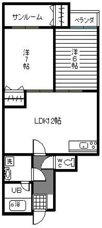 サンベール(2LDK/3階)の間取り写真