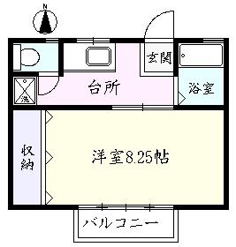STUDIO DEMAIN(1K/1階)の間取り写真