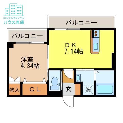 プレイス小島(1DK/2階)の間取り写真