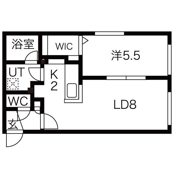 フィオリトゥラハッサム(1LDK/1階)の間取り写真