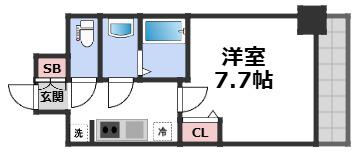 アドバンス大阪ベクエム(1K/2階)の間取り写真