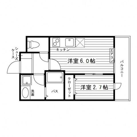RECOROS仙北町(ワンルーム/5階)の間取り写真