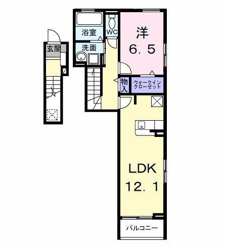 エススタイル リュクス(1LDK/2階)の間取り写真