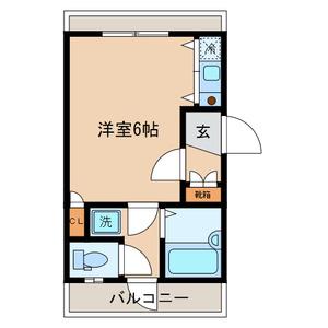 プランドール大原(1K/1階)の間取り写真
