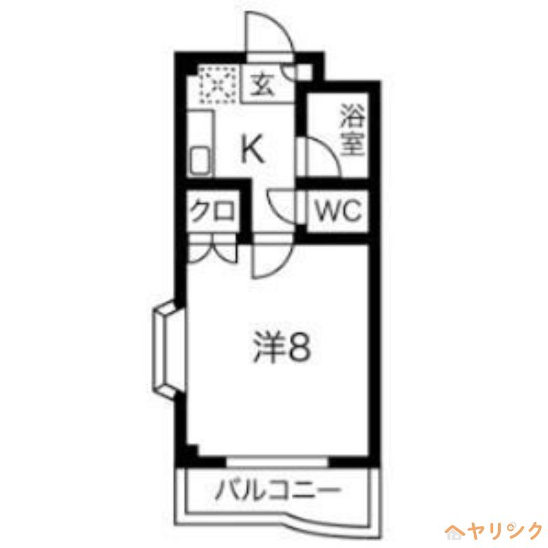 ハーヴェスト中平(1K/3階)の間取り写真