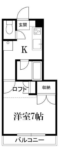第1吉岡ハイム(1K/2階)の間取り写真
