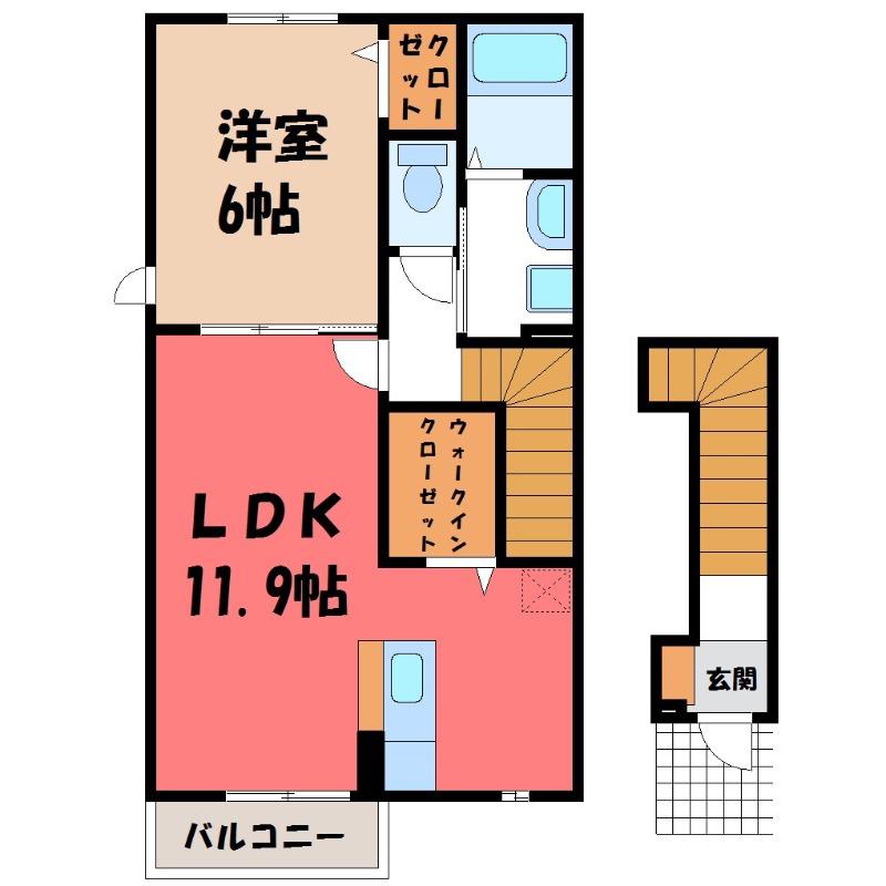 未来 II(1LDK/2階)の間取り写真