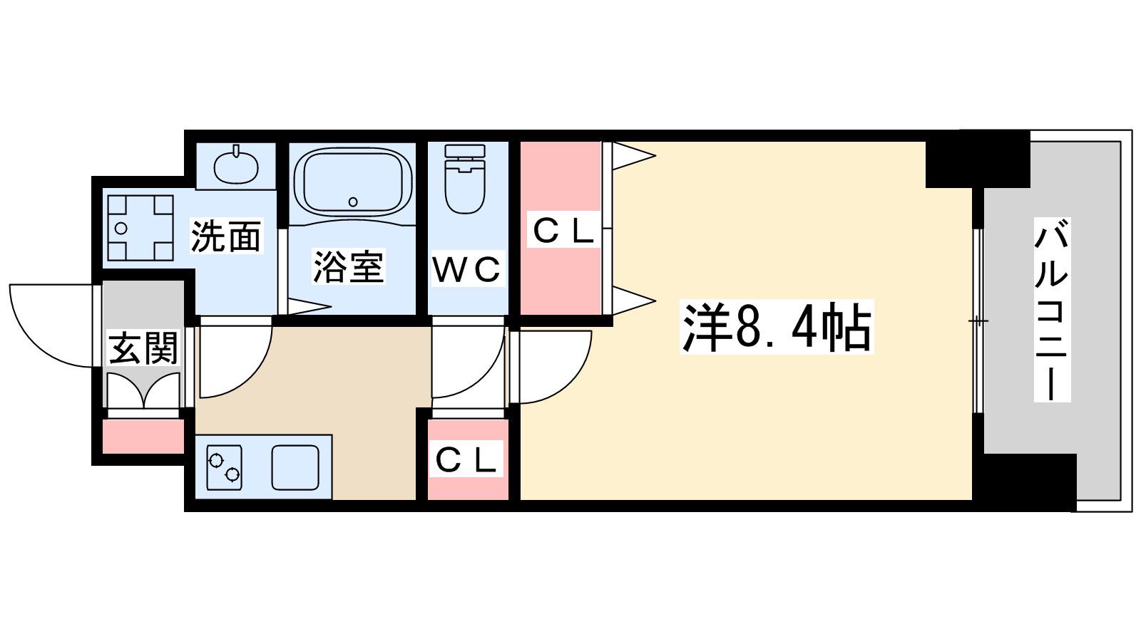 グランカーサ梅田北(1K/12階)の間取り写真