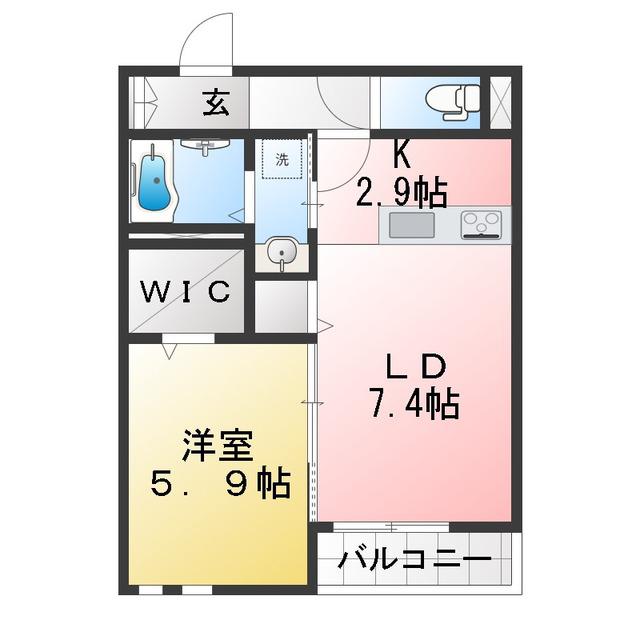 EXTRA(1LDK/1階)の間取り写真
