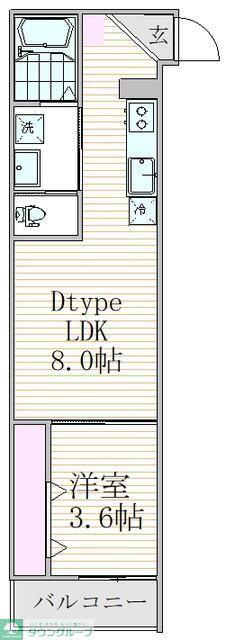 フォーサイト千葉寺(1LDK/3階)の間取り写真