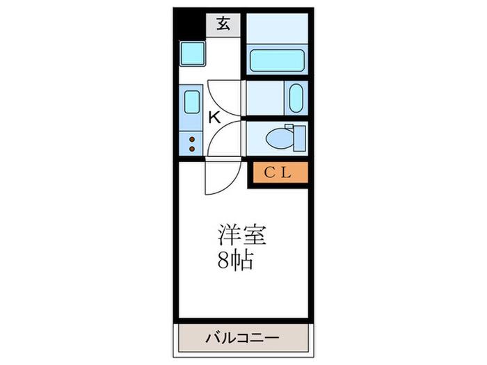 COCO三条天神川(1K/2階)の間取り写真