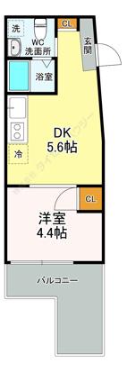 MA PLACE 参宮橋(1DK/2階)の間取り写真