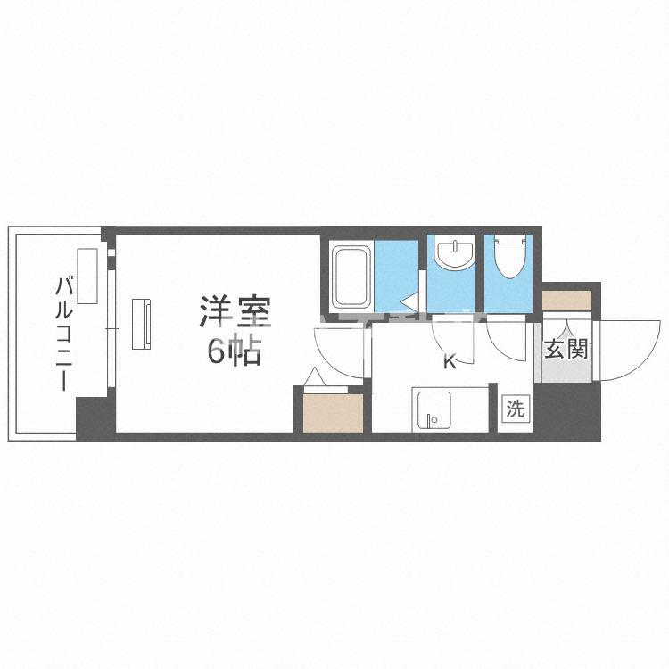レオンコンフォート京橋イースト(1K/6階)の間取り写真