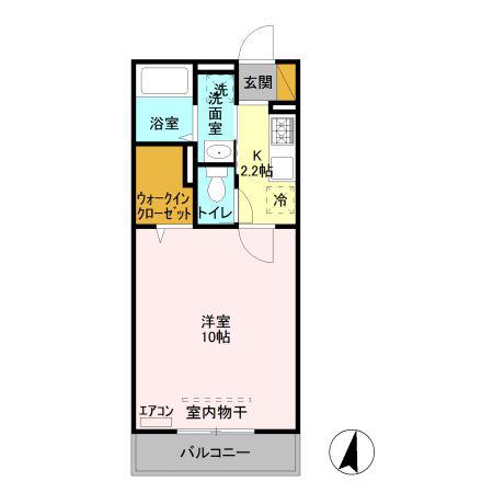 フォレストテラス大宮(1K/1階)の間取り写真