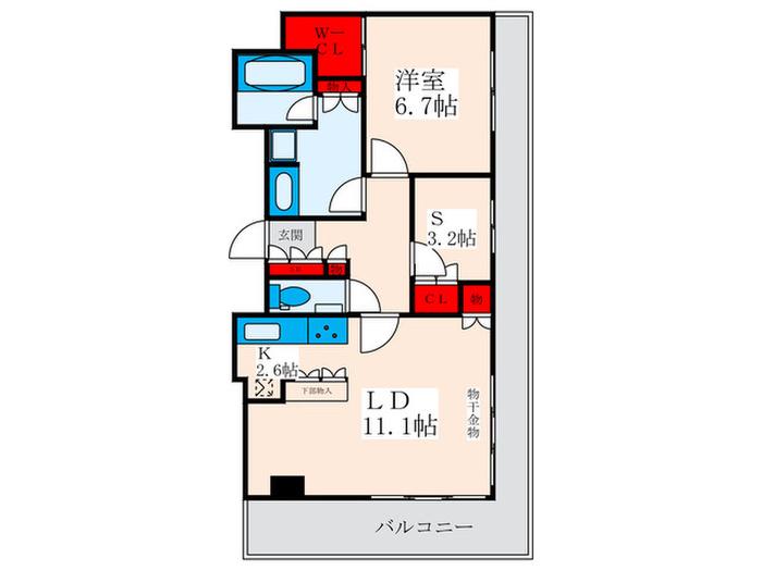 千住ザ・タワー(1SLDK/5階)の間取り写真