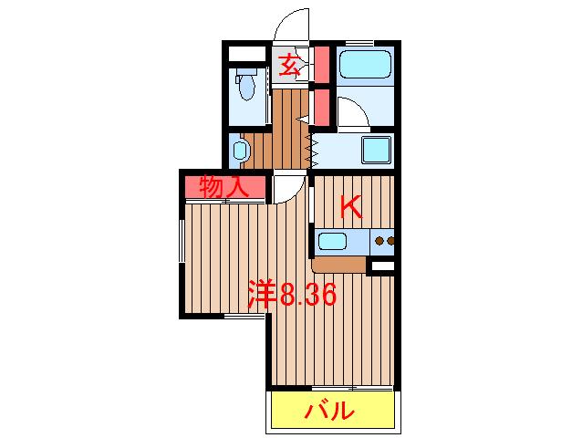 TMハイツ(1K/2階)の間取り写真
