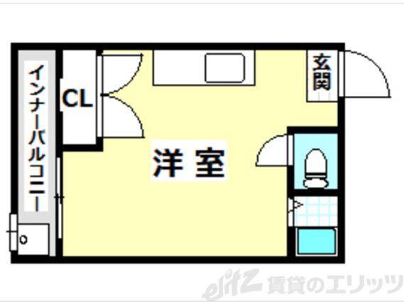 本町ハイツ(ワンルーム/1階)の間取り写真