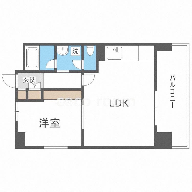 S-FORT桜川(1LDK/6階)の間取り写真